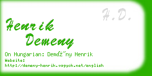 henrik demeny business card
